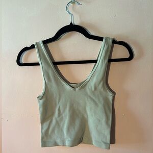 This shirt is from TJ-Max and is a beige/sage color and a size M/L. Easy basic!